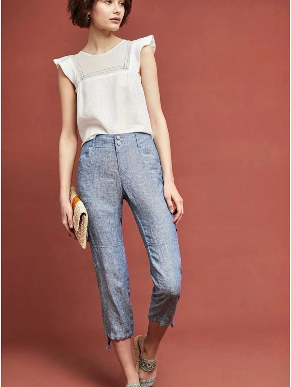 Sanctuary x Anthropologie terrain, cropped linen pants